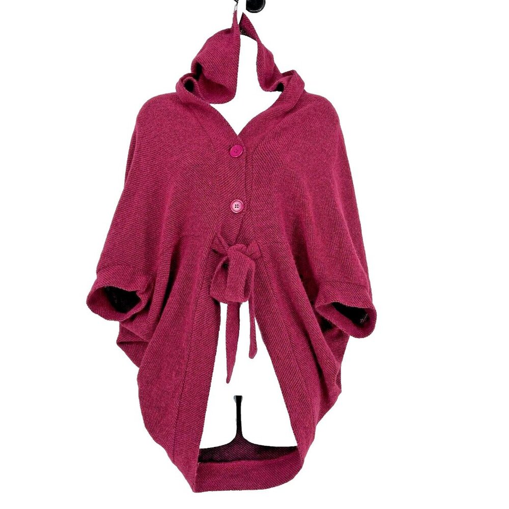 Toco Cardigan Maroon Knit‎ Long Dolman Sleeve Womens Size Large Japan Fashion